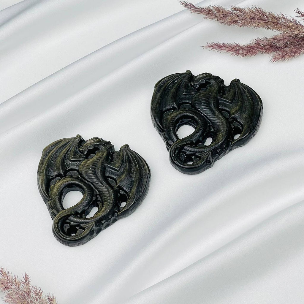 Фигурка "Дракон" из золотистого Обсидиана