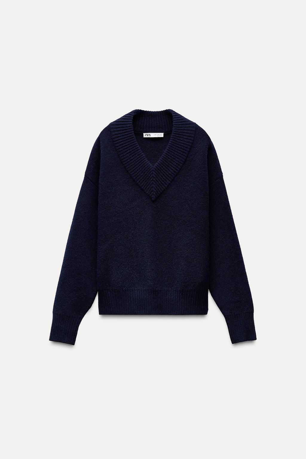 PLAIN KNIT V-NECK SWEATER - Zara фото 4