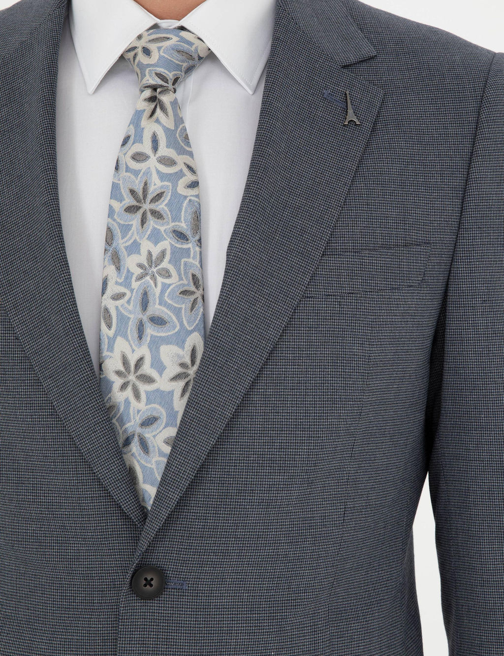 Синий зауженный костюм - Cacharel фото 7