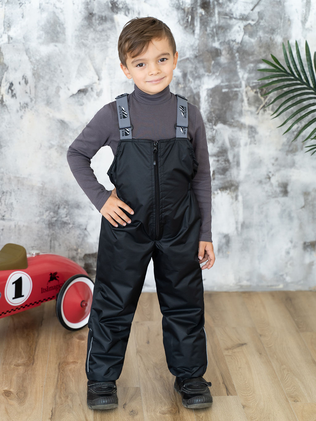 Полукомбинезон демисезонный черный (122-128, 64)