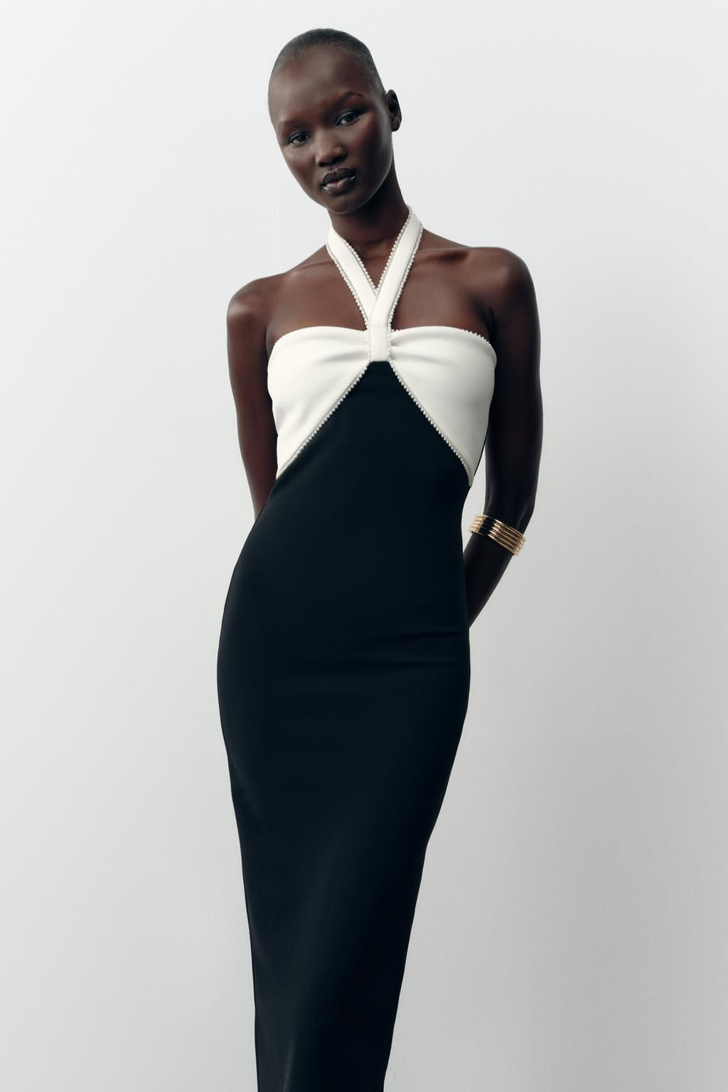 STRETCH MIDI DRESS WITH TIE - Zara фото 2