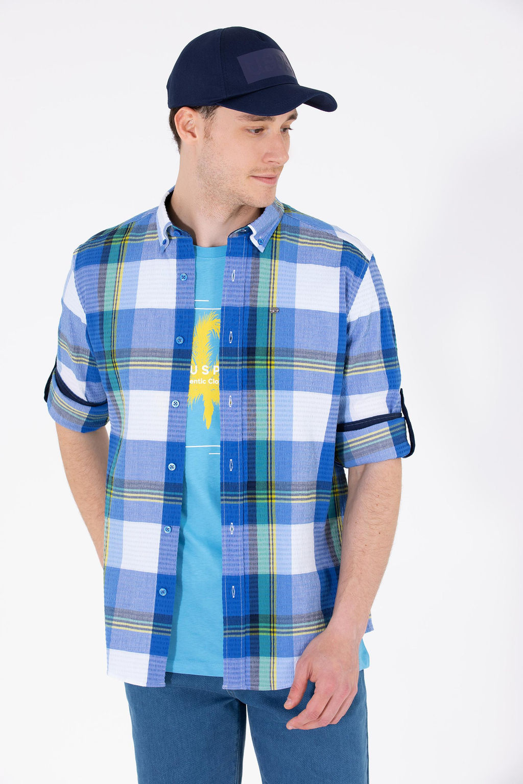 U. S. Polo Assn Мужская рубашка Saks в клетку - U.s. polo assn фото 3