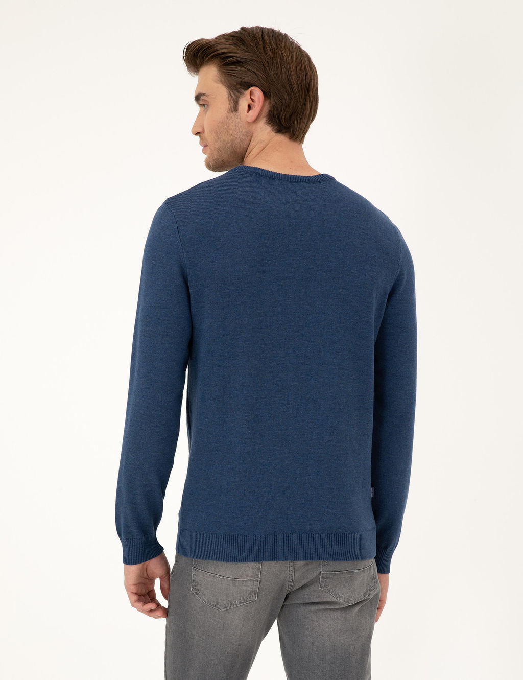 _ndigo Melanj Slim Fit Bisiklet Yaka Basic Triko Kazak - Pierre cardin фото 5