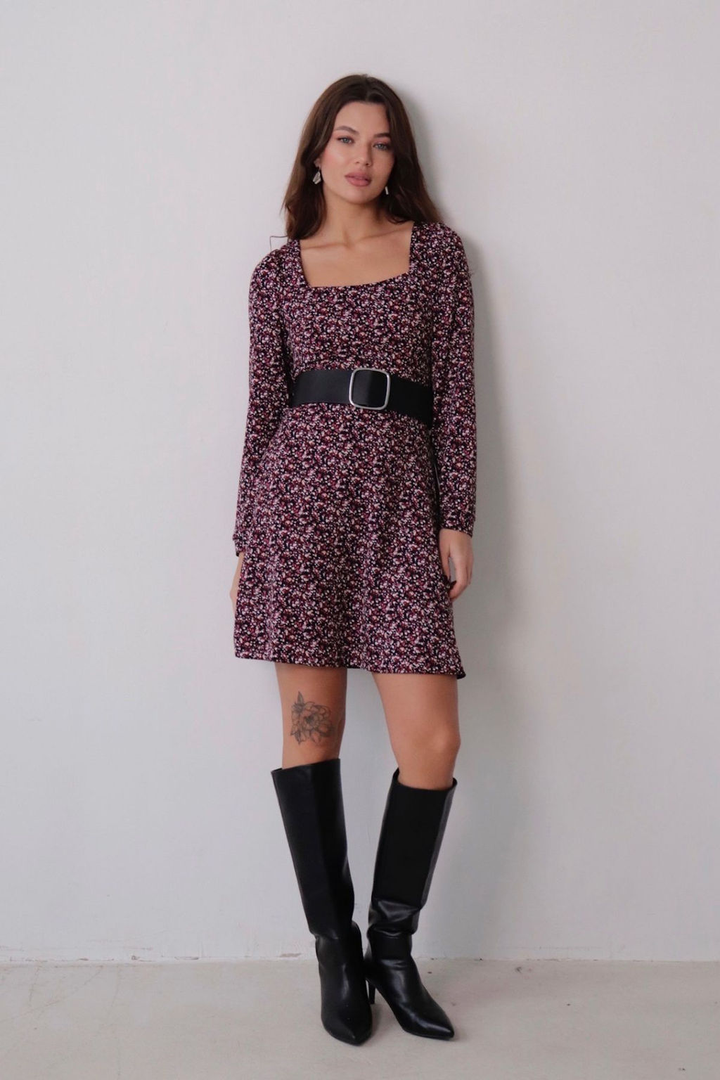 Платье с вырезом каре отрезное по талии - Martichelli фото 36