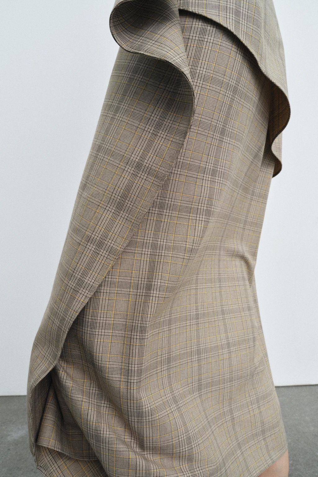 ZW COLLECTION CHECK RUFFLED SKIRT - Zara фото 4