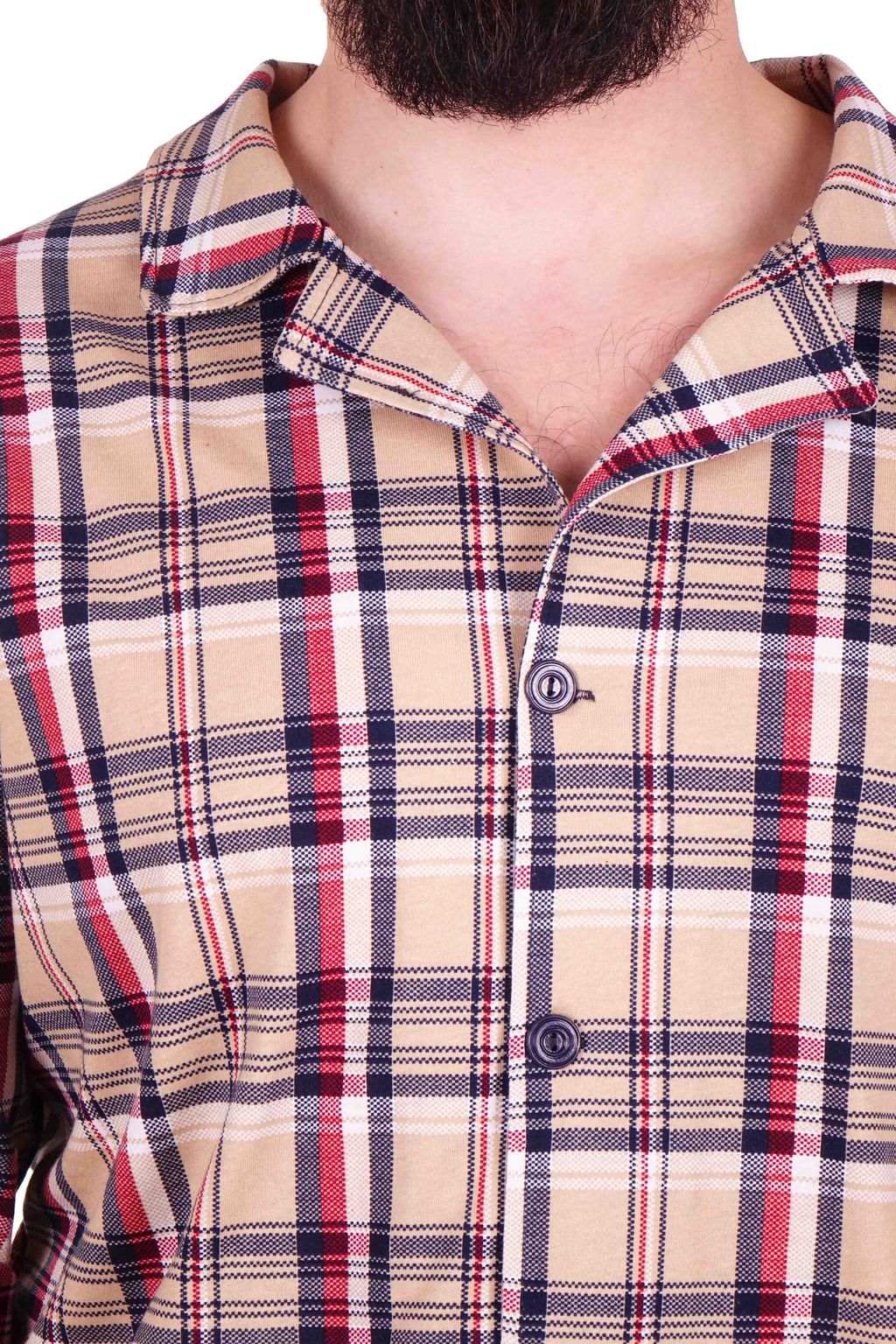 Костюм сорочка+брюки - Оливер - 802 - бежевый / бордо