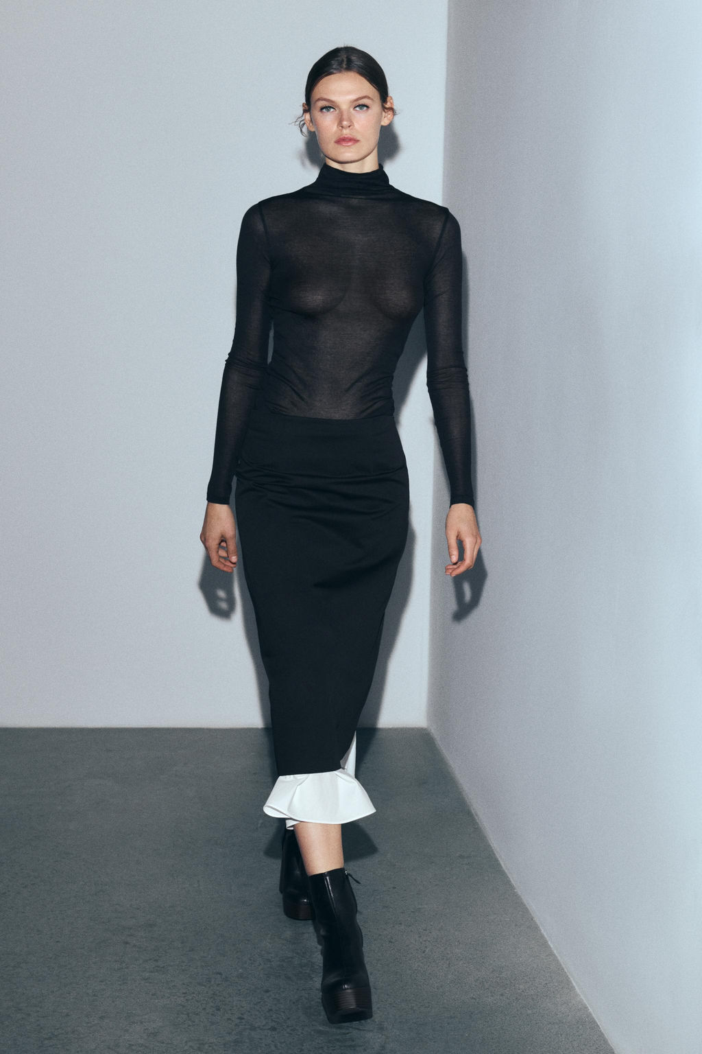 ZW COLLECTION CONTRAST SKIRT - Zara фото 8