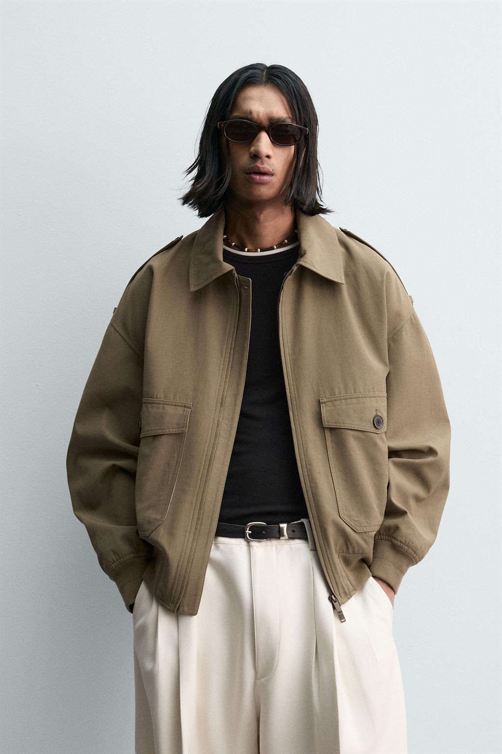 LIMITED EDITION VISCOSE-COTTON RELAXED FIT JACKET - Zara фото 2