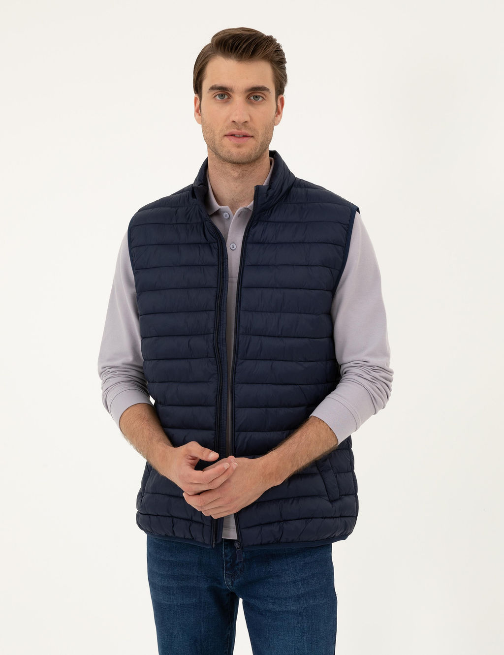 Lacivert Dolgulu Ultra Hafif _i_me Yelek