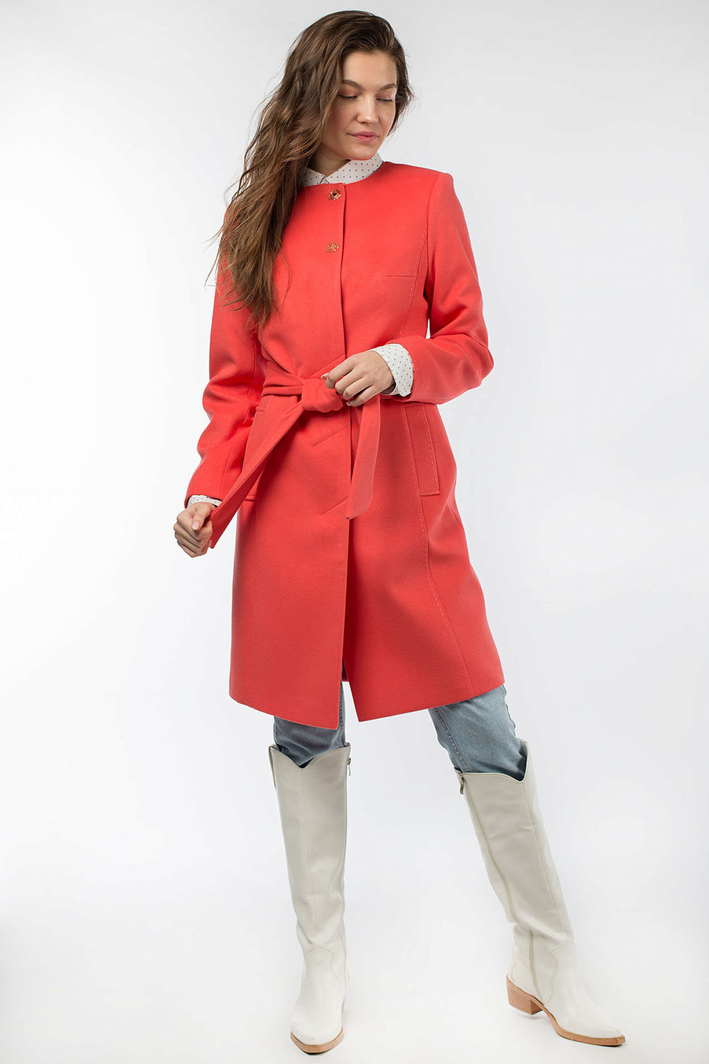 Пальто женское демисезонное (пояс) - Империя пальто фото 3