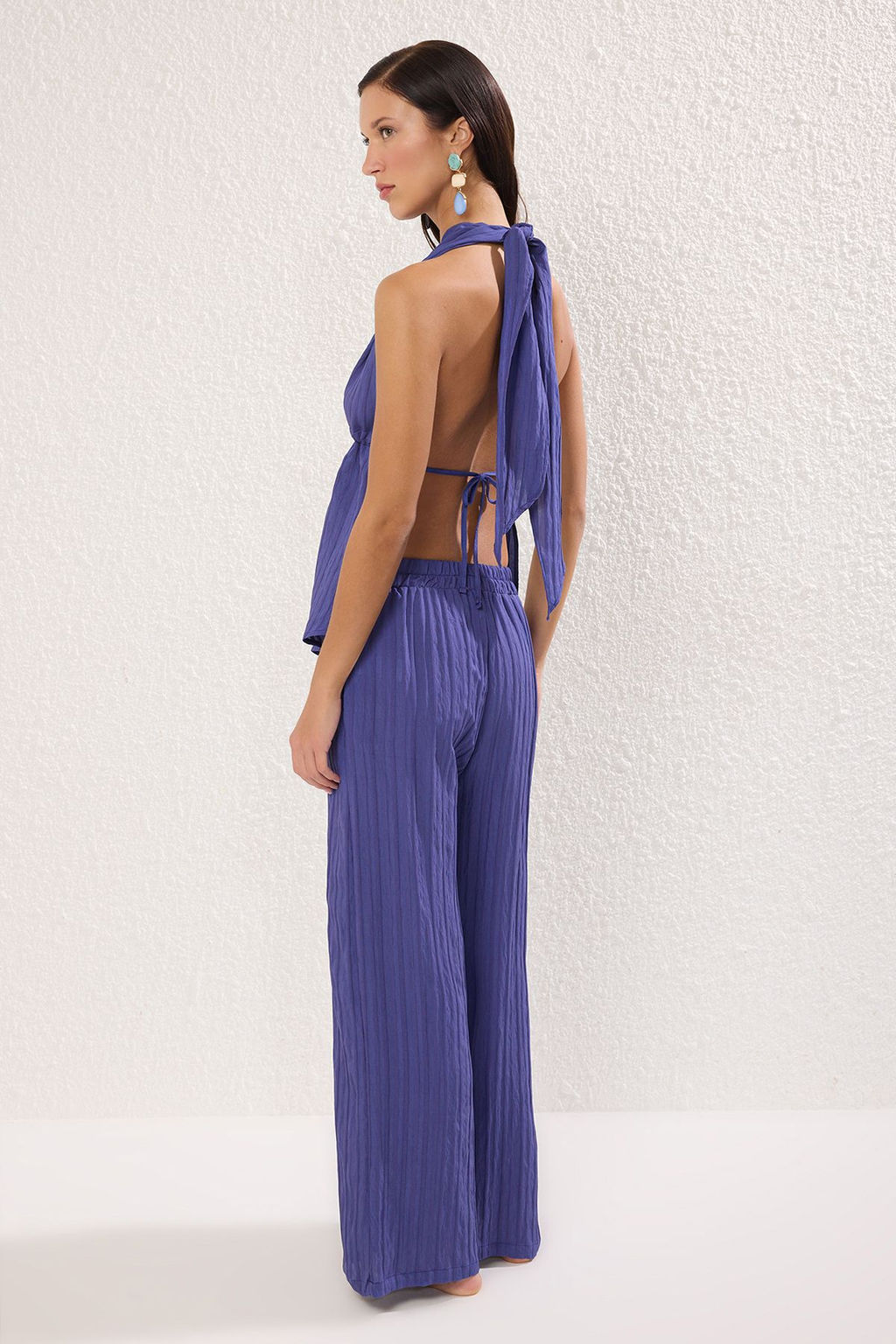 Siyah Dokuma Buzgulu Plaj Bluz-Pantolon Tak?m TBESS25AU00063 - Trendyolmilla фото 10