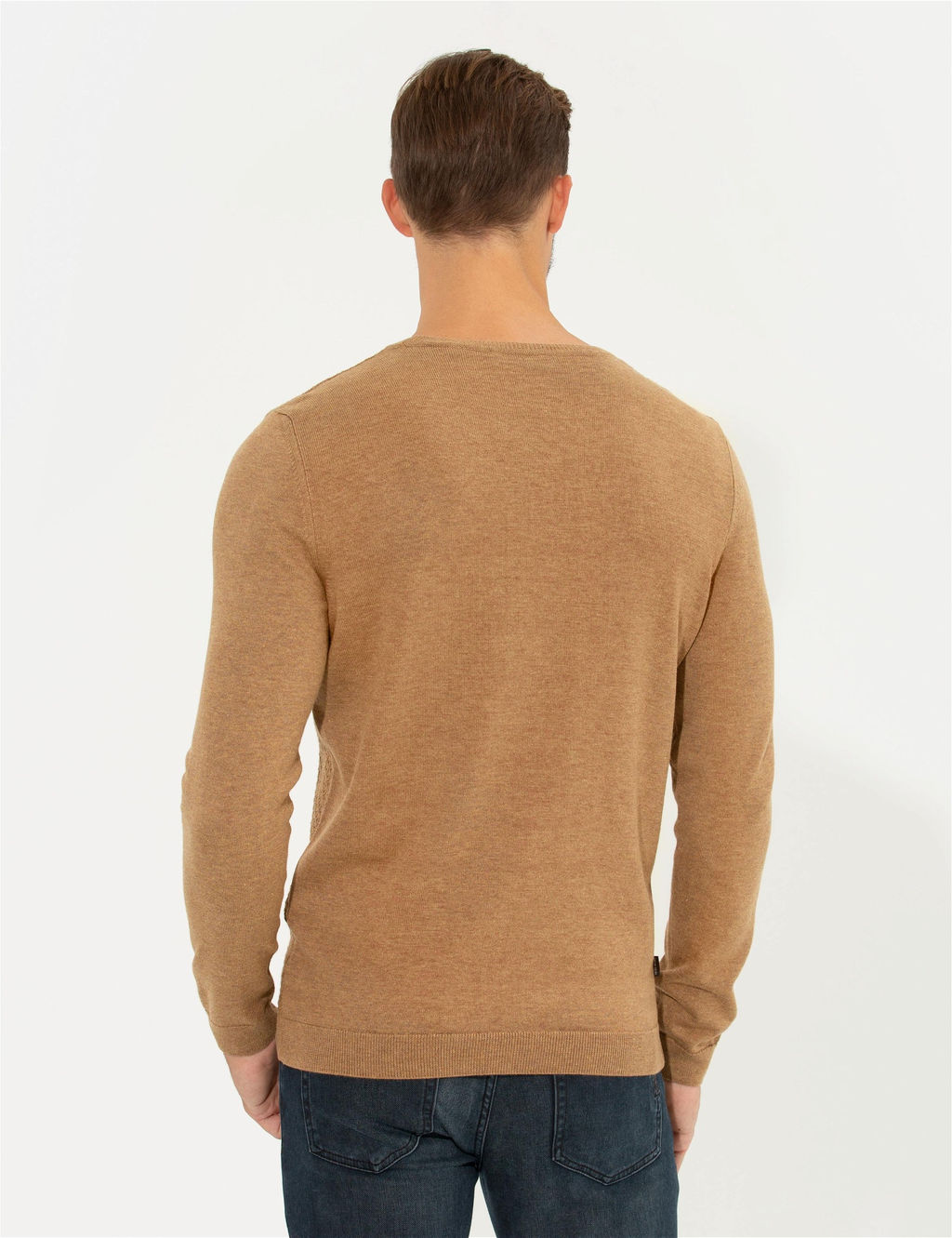 Camel Melanj Slim Fit Bisiklet Yaka Triko Kazak - Pierre cardin фото 5