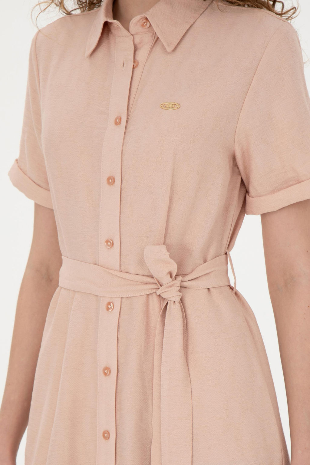 Женское тканое платье цвета лосося - U.s. polo assn фото 13