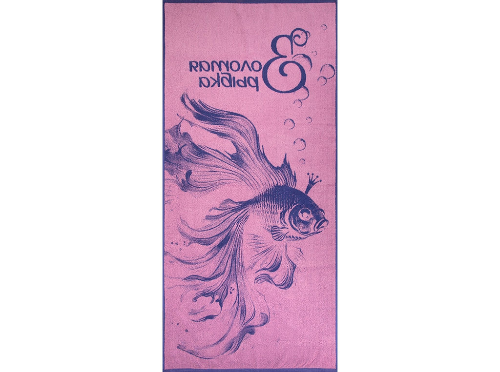 Полотенце махровое 6с102.411ж1 Золотая рыбка(пурпурн3) 67х150см