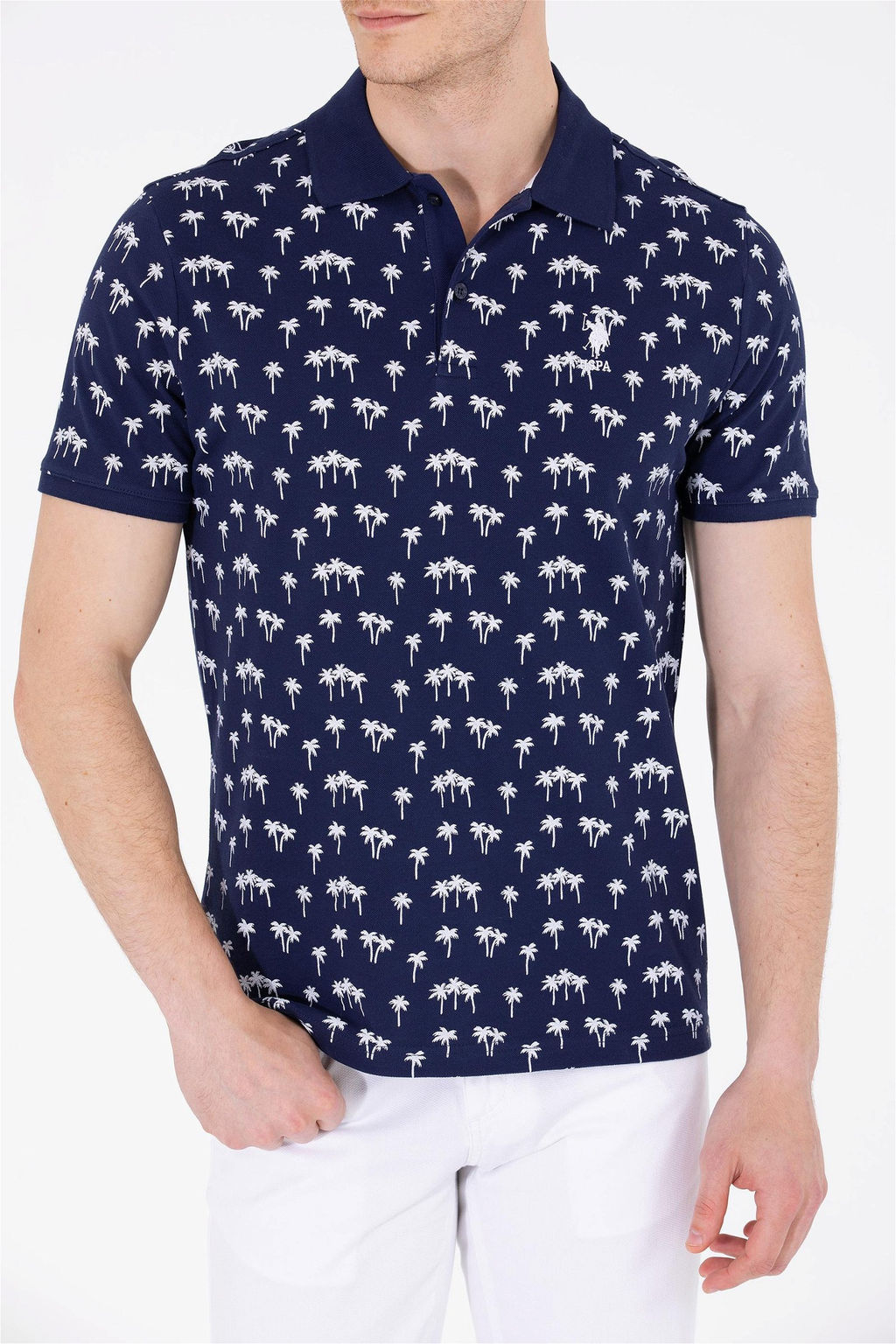 U. S. Polo Assn Мужская темно-синяя футболка с воротником-поло - U.s. polo assn фото 13