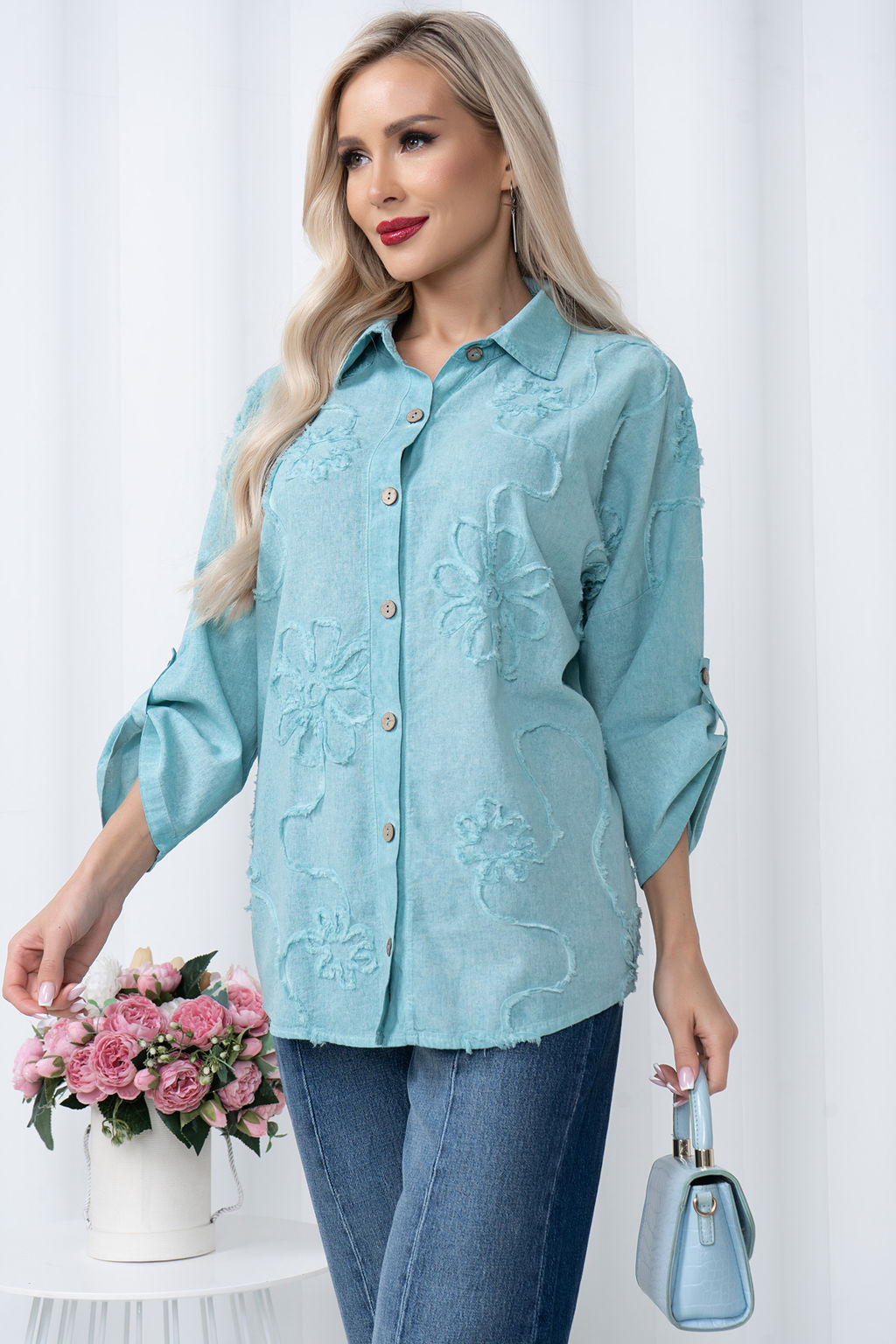 Блузка Рамина (мята) Б11-131/2