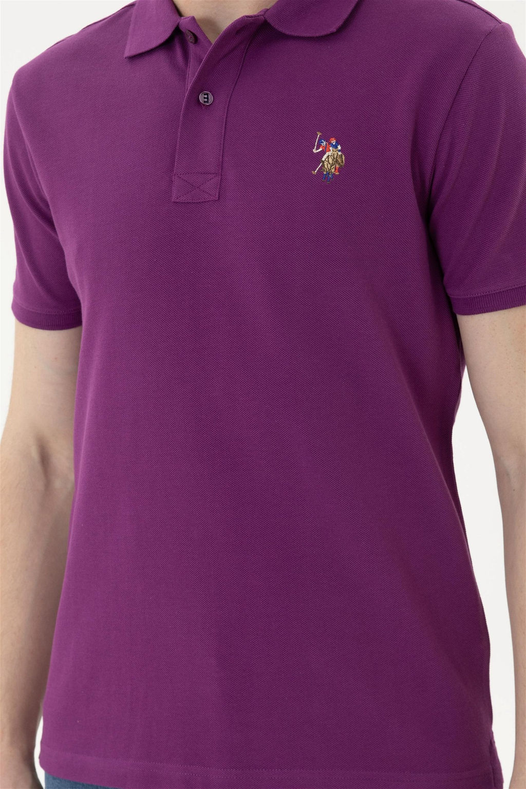 Мужская фиолетовая базовая футболка - U.s. polo assn фото 6
