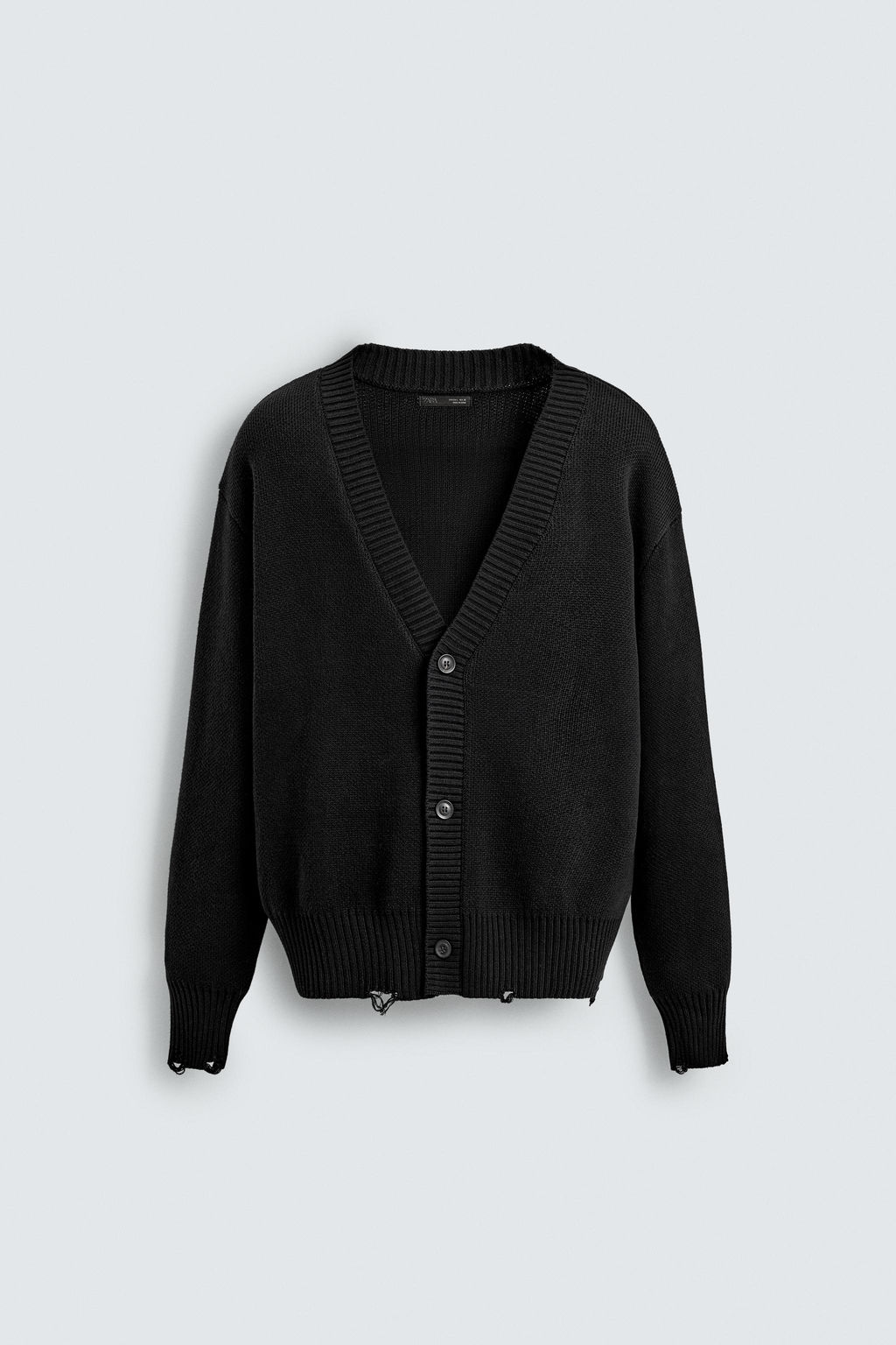 CARDIGAN WITH DISTRESSED RIBBED TRIMS - Zara фото 7