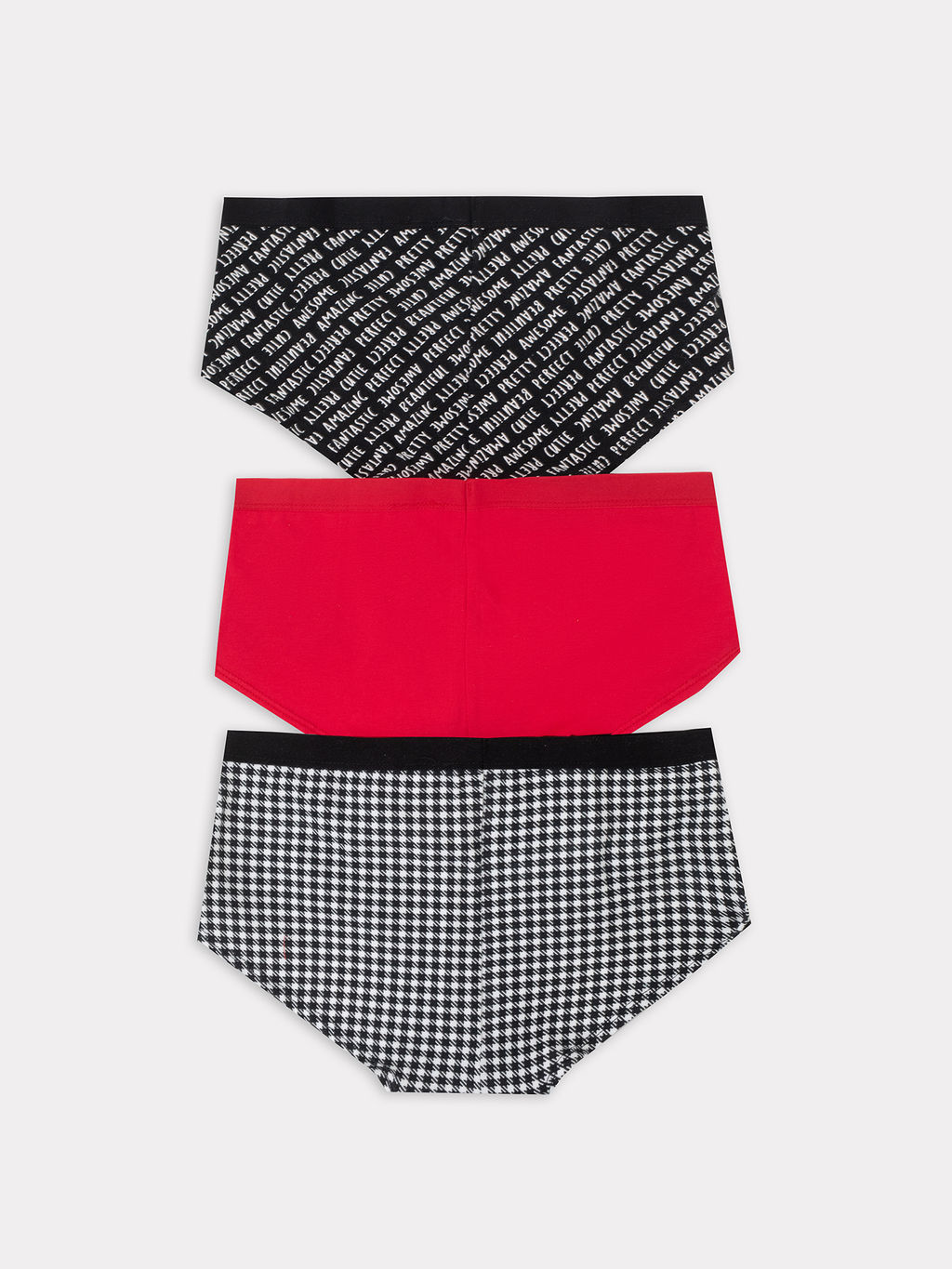 Трусы женские шорты мультипак (3 шт.) белые в черную клеточку черная клеточка на белом 412263-3 - Mark formelle фото 8