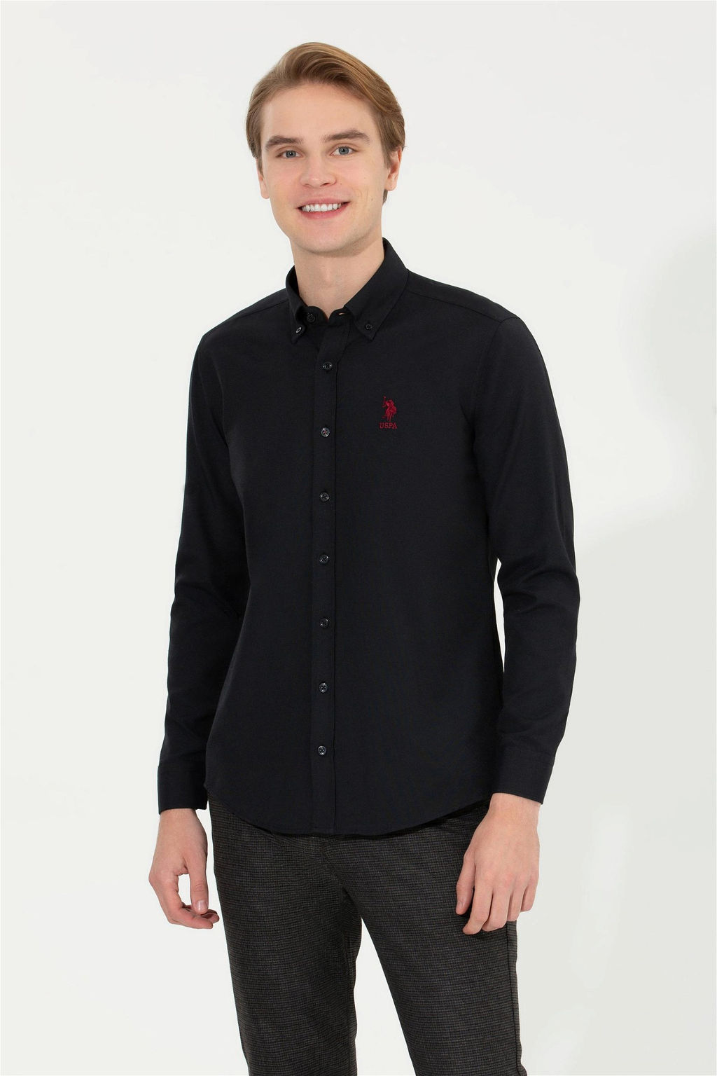 U. S. Polo Assn / Рубашка мужская черная Uzunkol Basic - U.s. polo assn фото 9