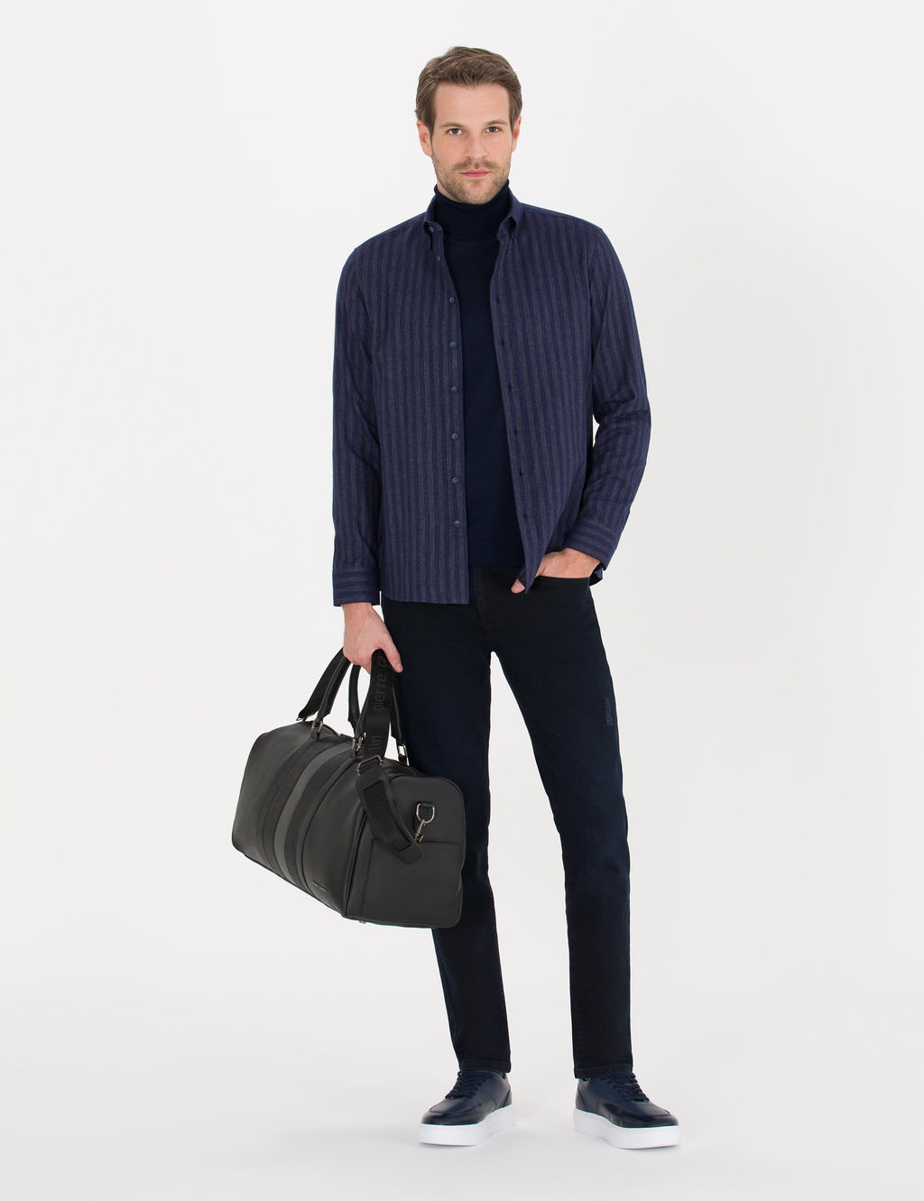 Lacivert Slim Fit Uzun Kollu G_mlek - Pierre cardin фото 2