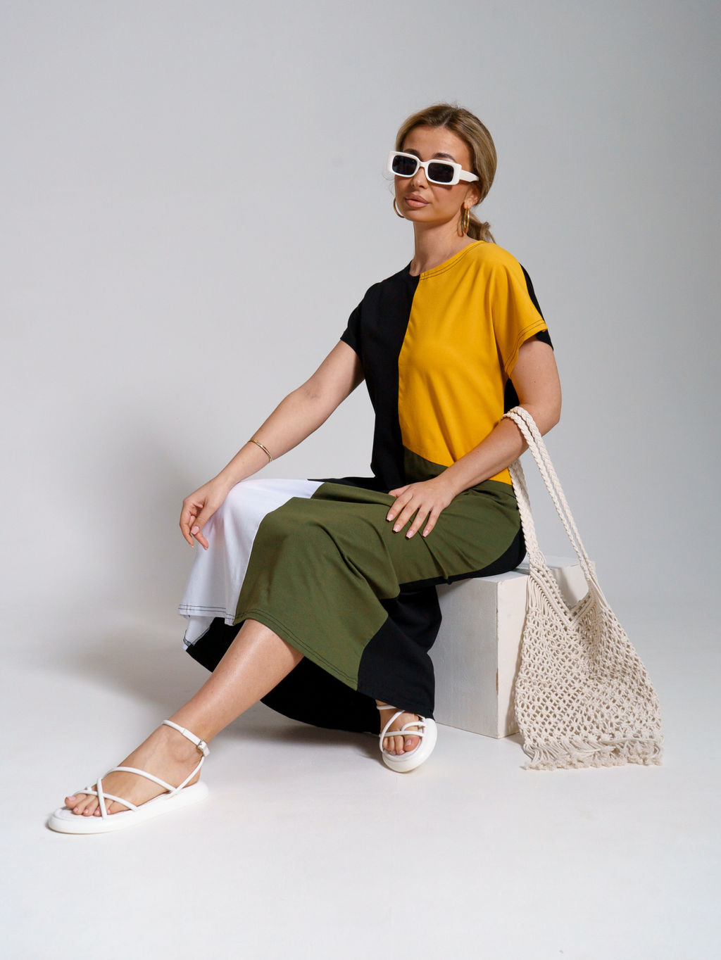 969 Платье "Черный/горчица"