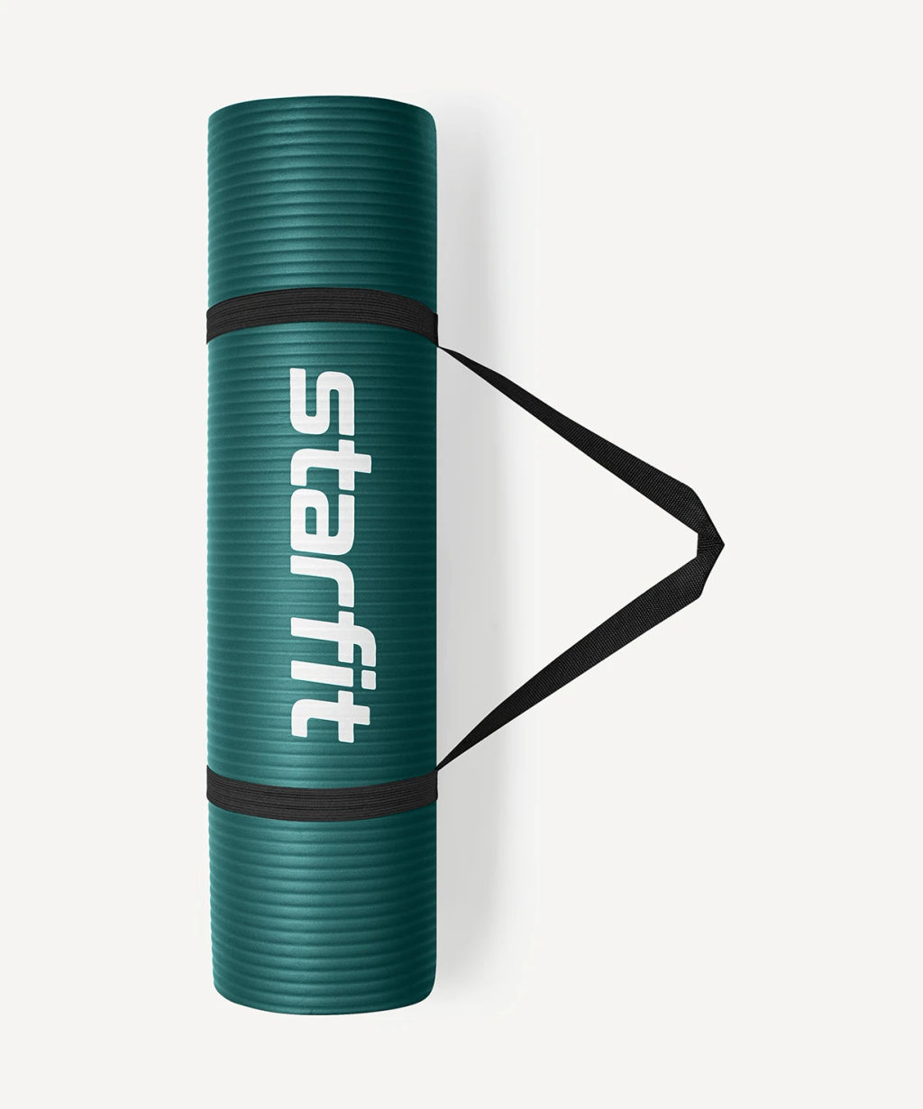 Коврик для йоги и фитнеса STARFIT FM-301 NBR, 1,2 см, 183x61 см, изумрудный фото 5