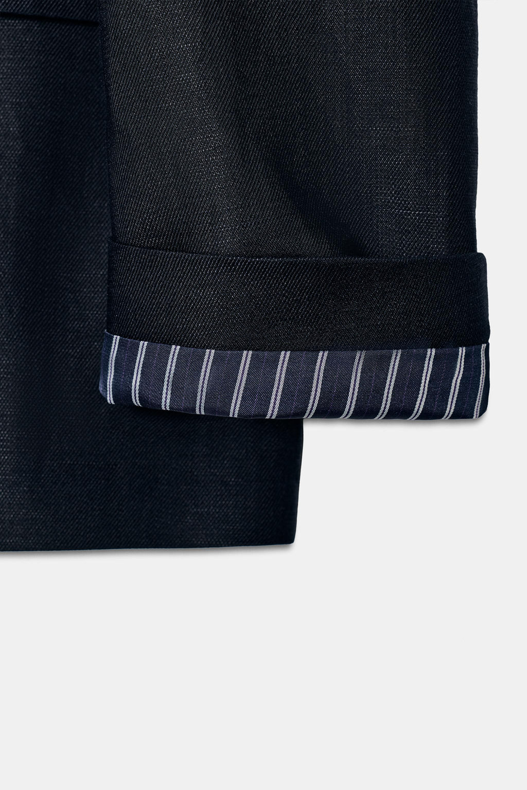 BLAZER CRUZADA CON LINO MANGA REMANGADA / Marino - Zara фото 6