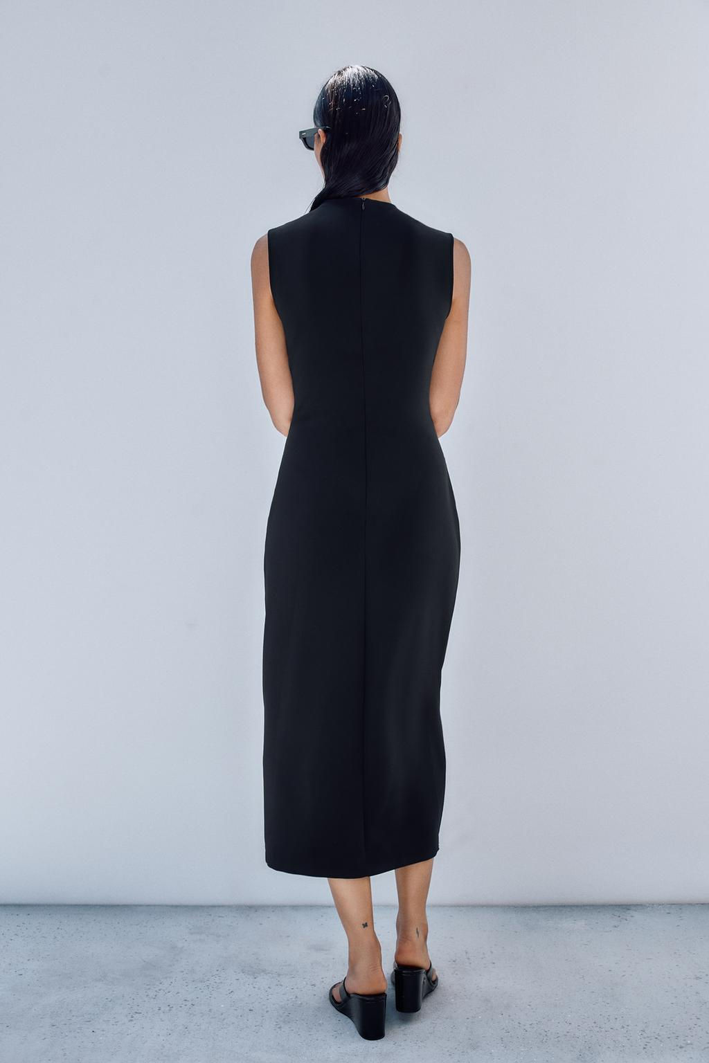 MIDI CREPE BELT DRESS - Zara фото 14