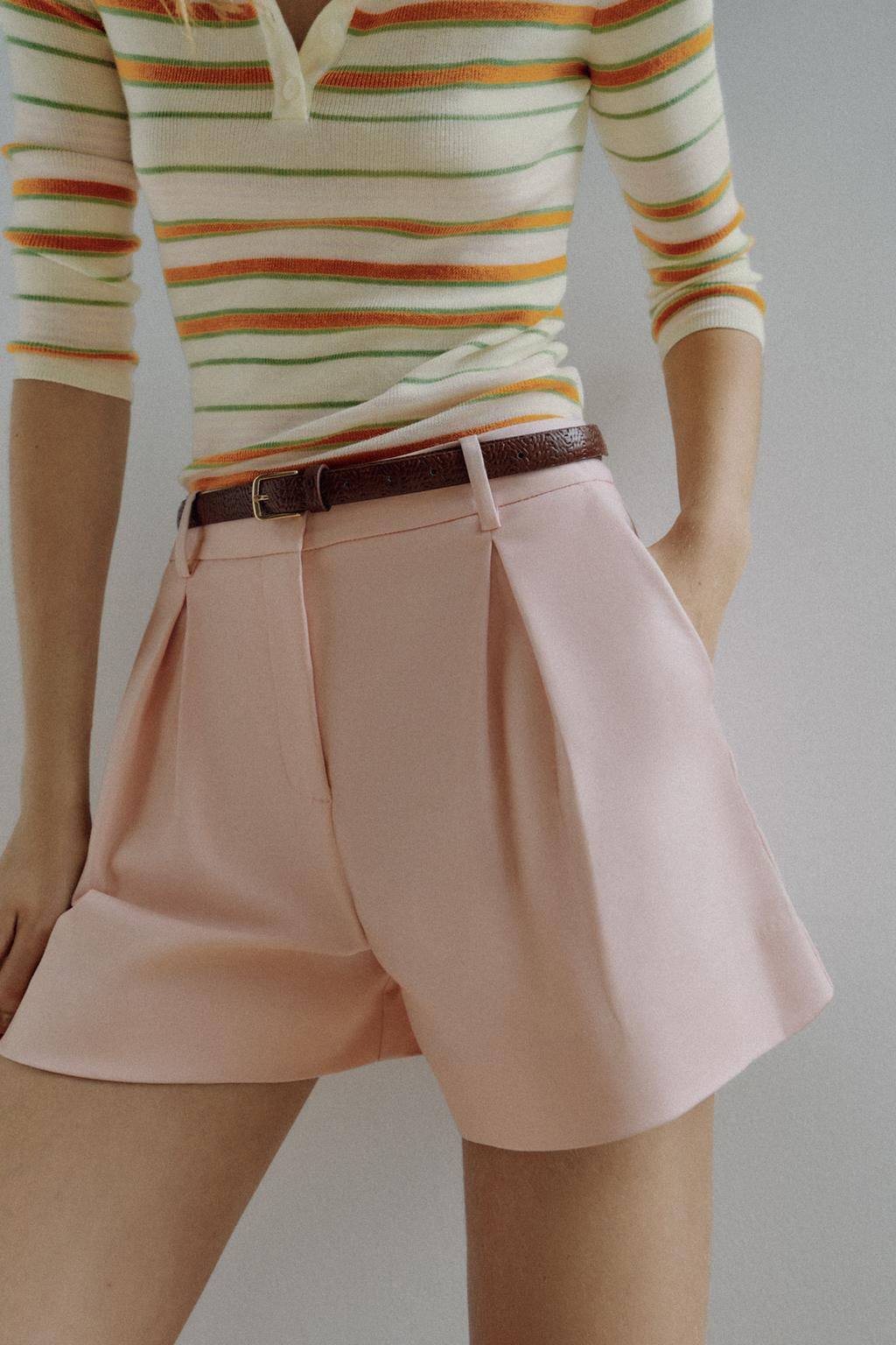 DARTED BERMUDA SHORTS WITH BELT - Zara фото 37