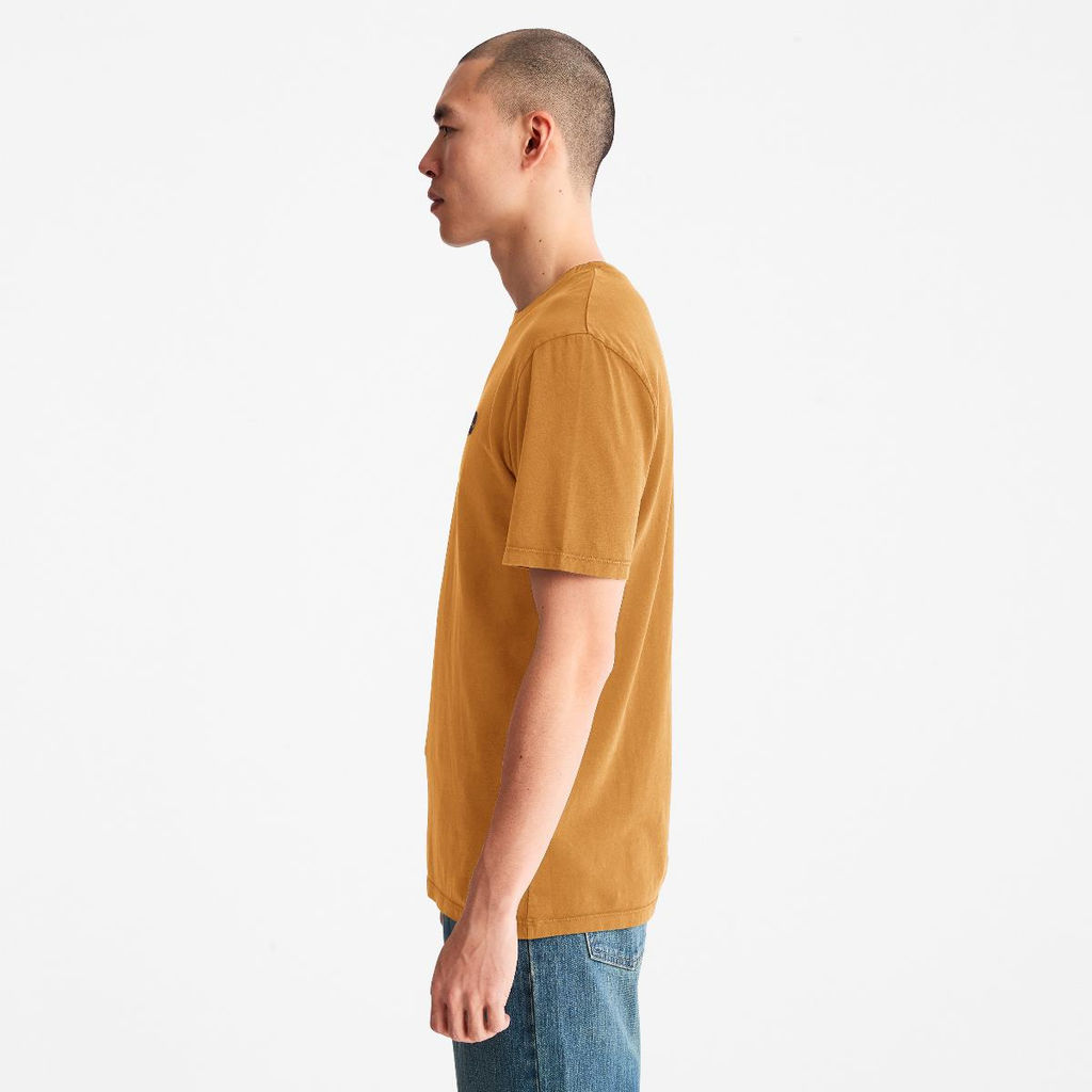 Футболка Timberland T-Shirt Dunstan River Jersey Crew Neck Slim оранжевая  фото 2