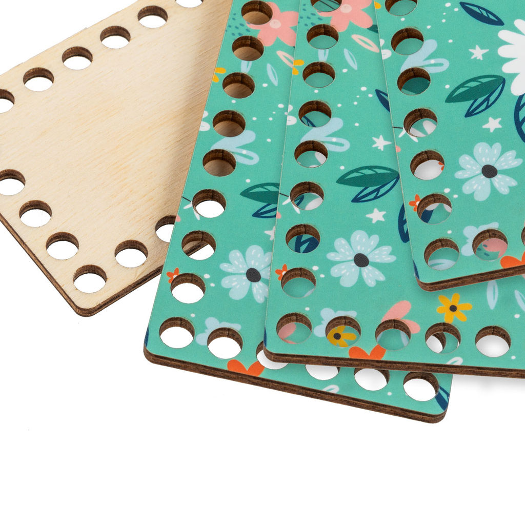 Заготовка для декорирования Love2art ДВ-04 Набор донышек для вязания Матовый фанера 12 х 7 х 0.4 см 4 шт 03 Рисунок