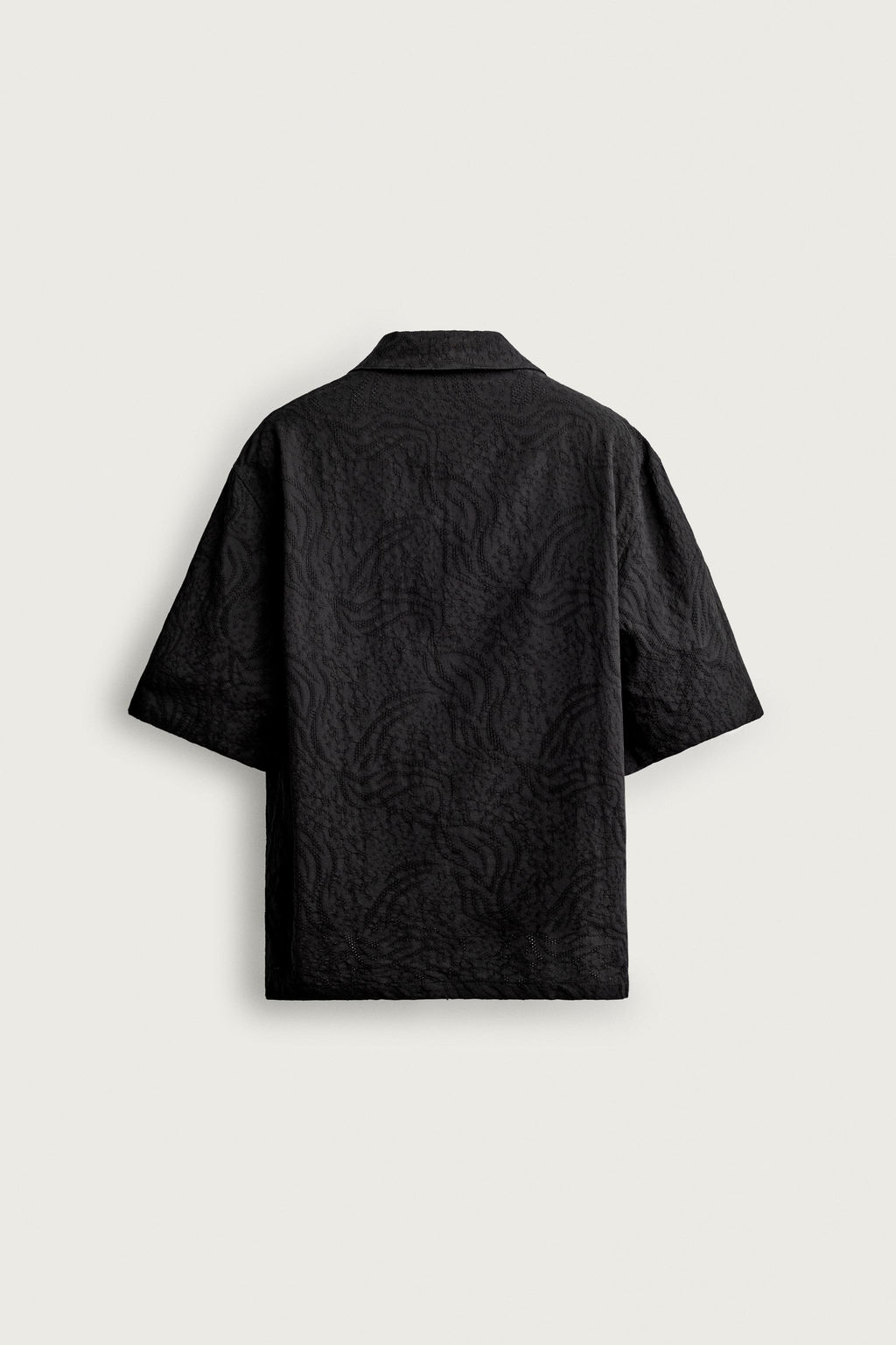CAMISA POLO RELAXED FIT JACQUARD / Negro - Zara фото 8