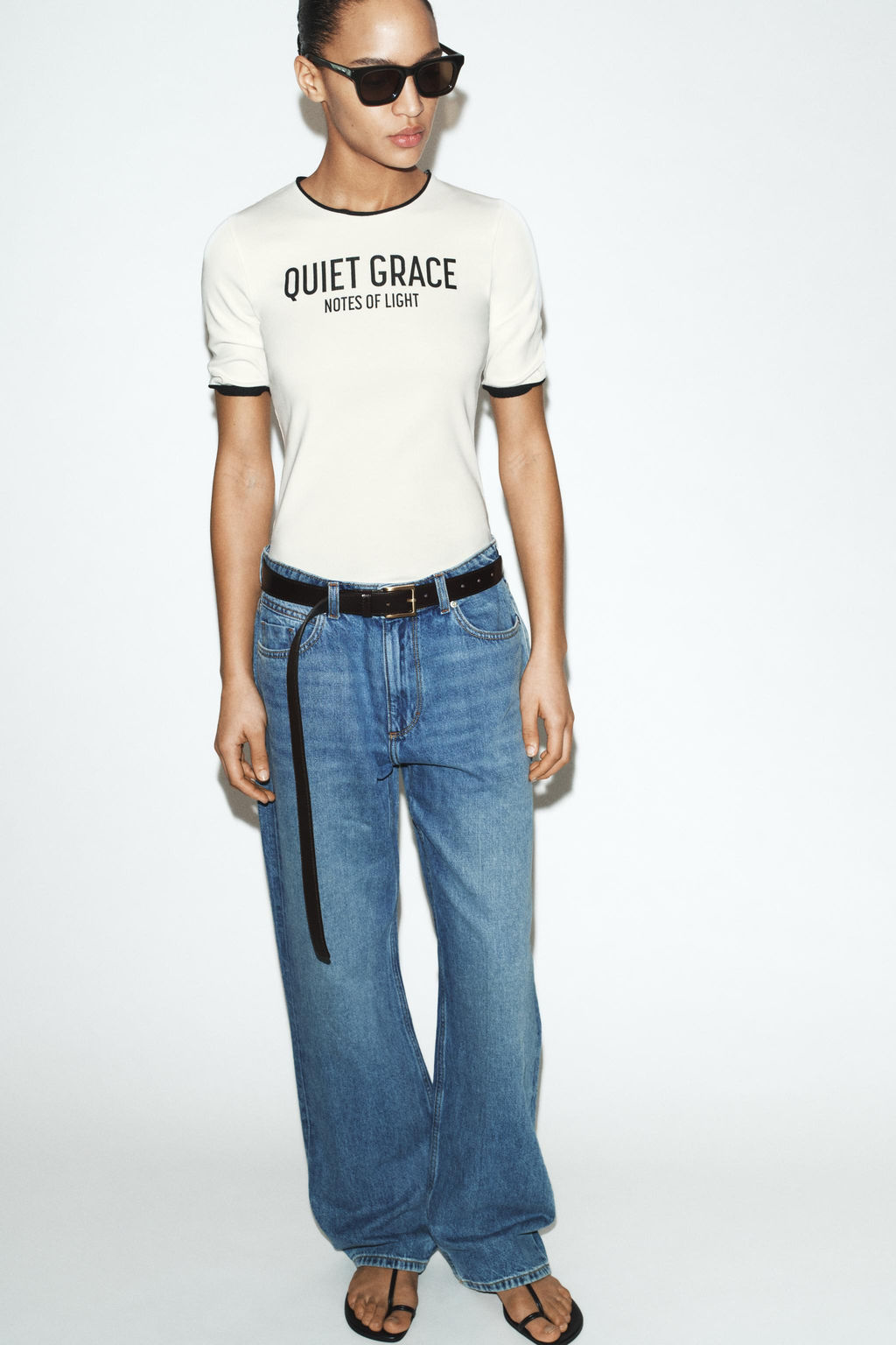 CONTRASTING TRIM SLOGAN T-SHIRT - Zara фото 4