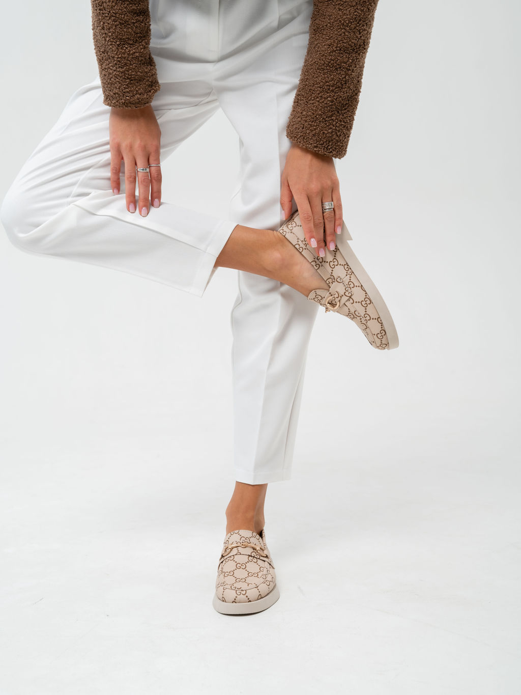 Лоферы туфли 172.1841be.Бежевый гуччи