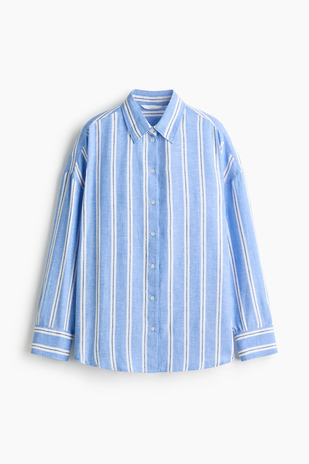 Camisa oversize en mezcla de lino - H&m фото 3