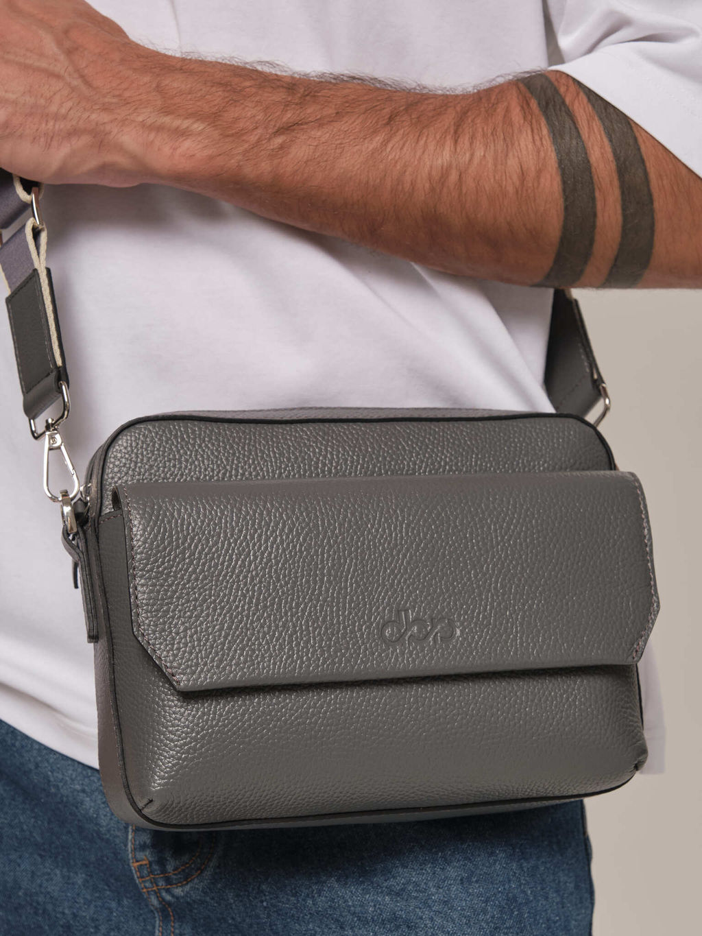 Мужская кожаная сумка Bora DBR 7113 мышиный фото 4