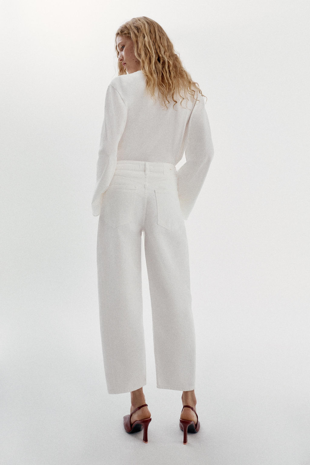 JEANS Z1975 BARREL TIRO ALTO / Blanco - Zara фото 5