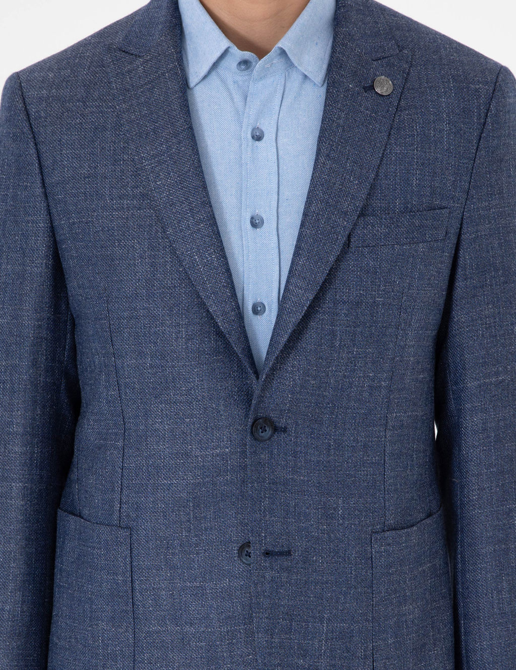 Koyu Mavi Slim Fit Y_nl_ Ceket