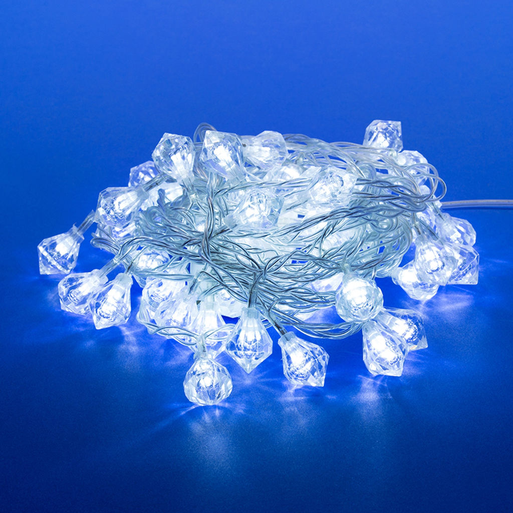 ULD-S0700-050/DTA WHITE IP20 DIAMONDS Гирлянда светодиодная Бриллианты, с контроллером, 7м. 50 светодиодов. Белый свет. Провод прозрачный. TM Uniel.