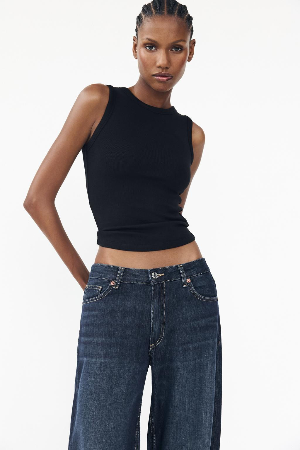 RELAXED FIT FOLD-UP LOW-RISE JEANS - Zara фото 12