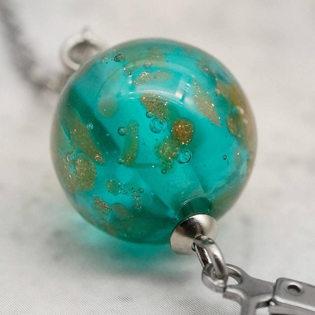 Серьги из муранского стекла LS3351/бирюзовый