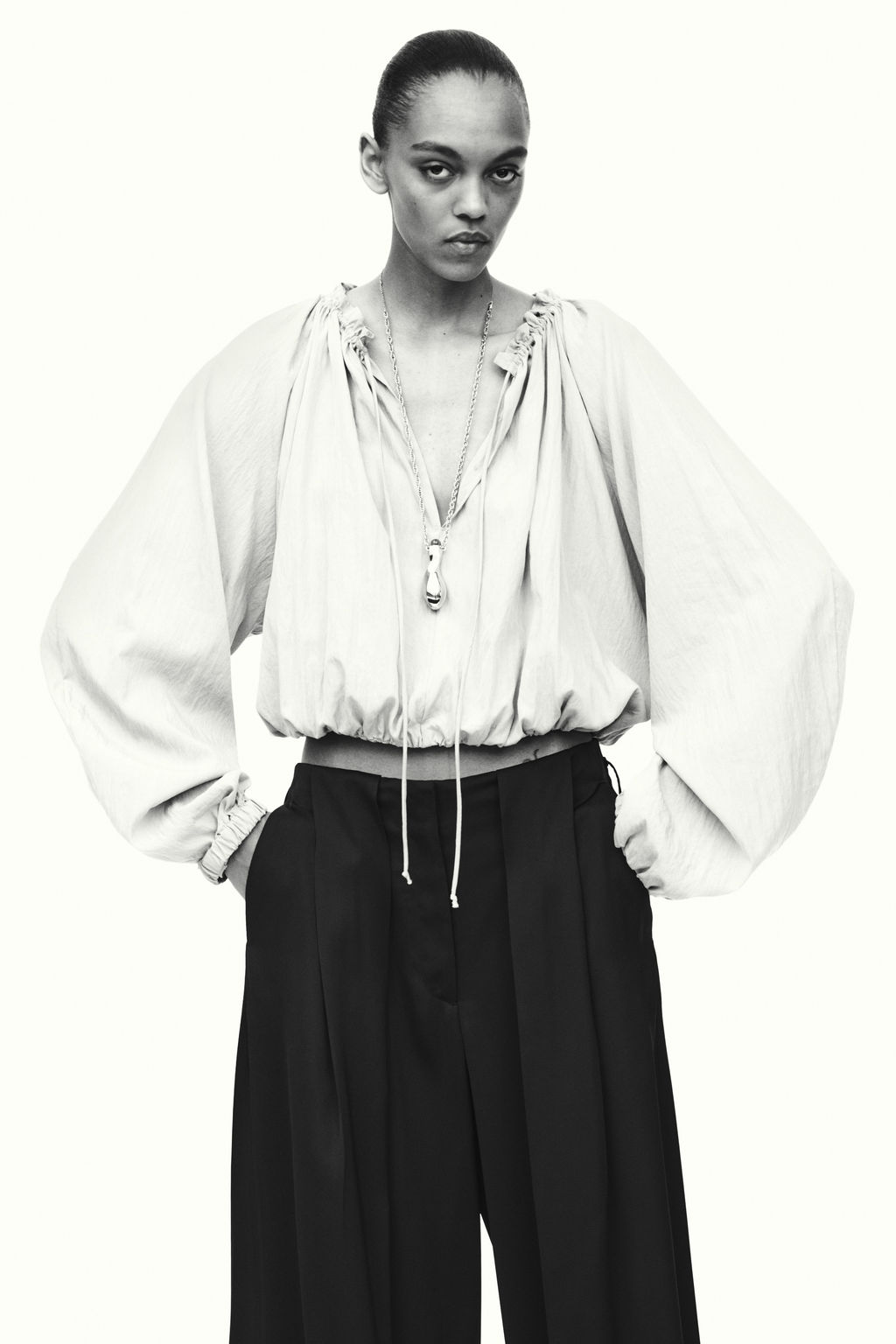 Blusa con bajo burbuja - H&m фото 3