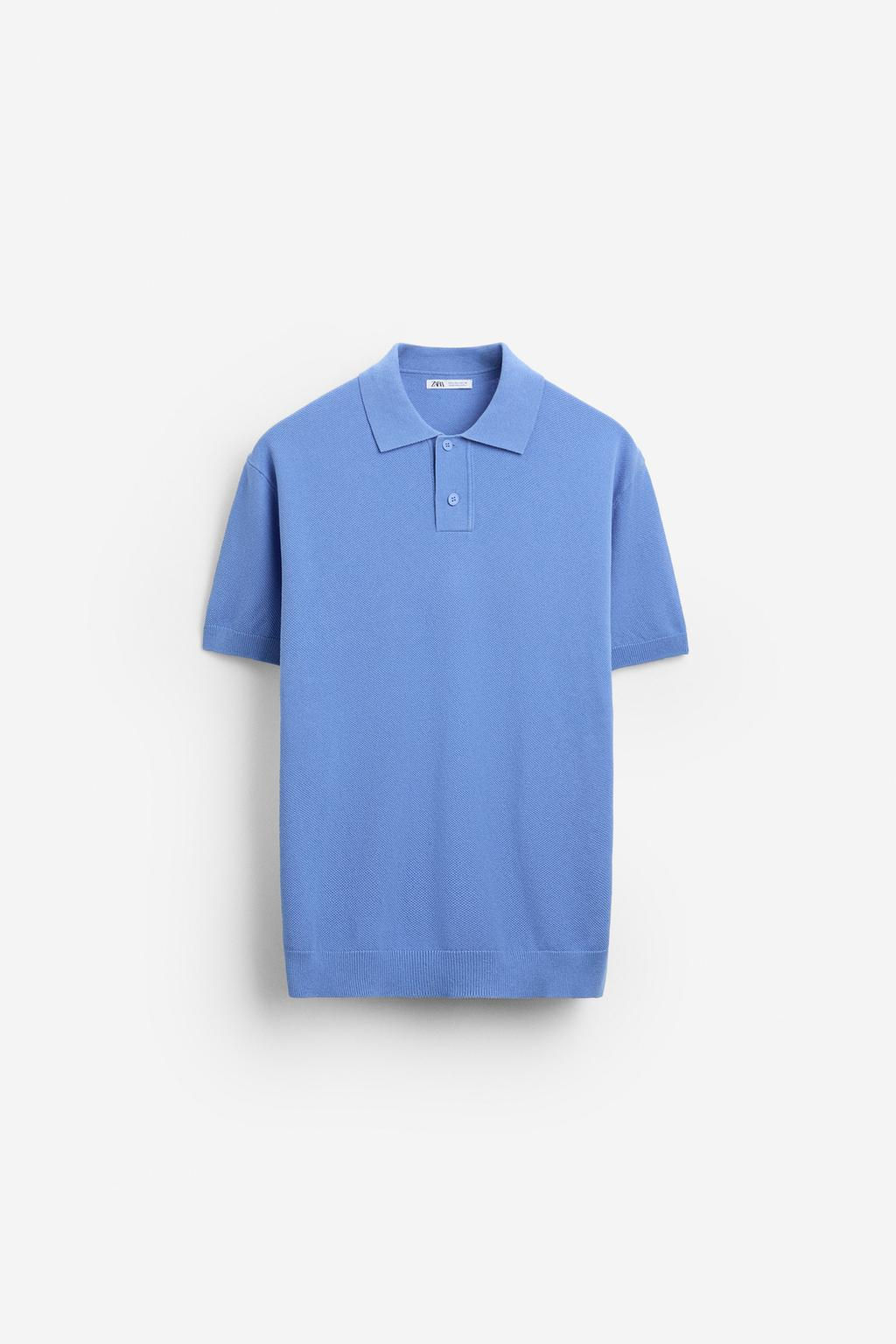 TEXTURED KNIT POLO SHIRT - Zara фото 25
