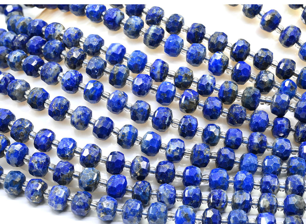 Бусины из лазурита рондель гр.8*6мм, 38см, 45 бусин Радуга камня