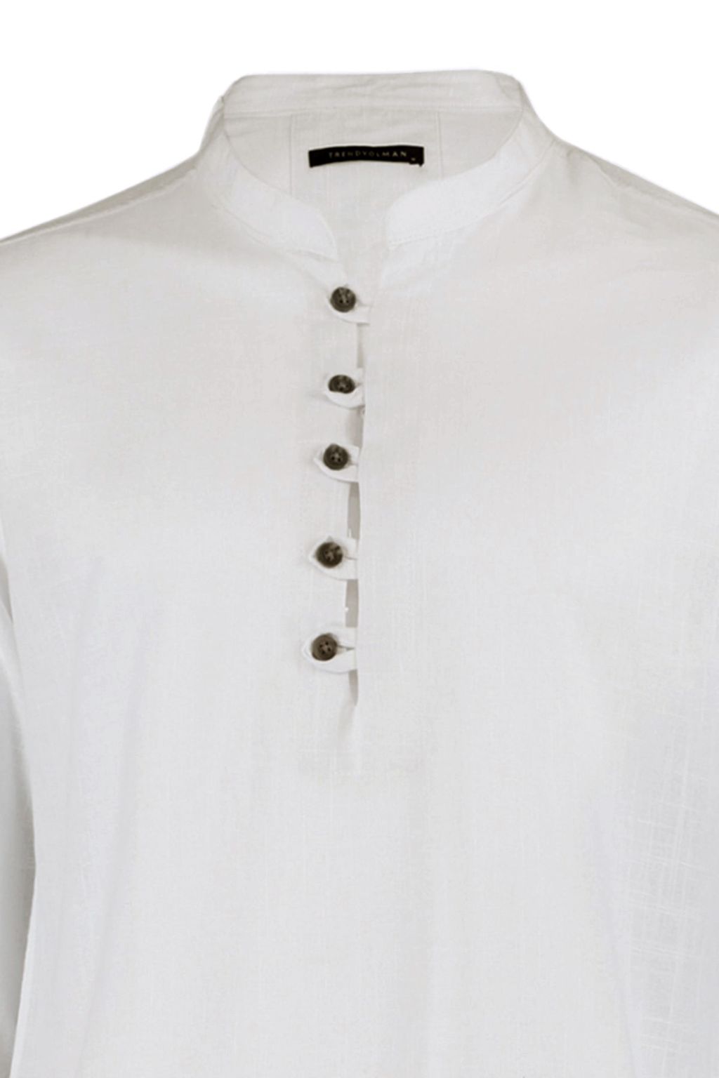 TRENDYOL MAN Mavi Slim Fit Yar?m Patl? Dugmeli Hakim Yaka Keten Gorunumlu Gomlek TMNSS20GO0097 - Trendyolmilla фото 13