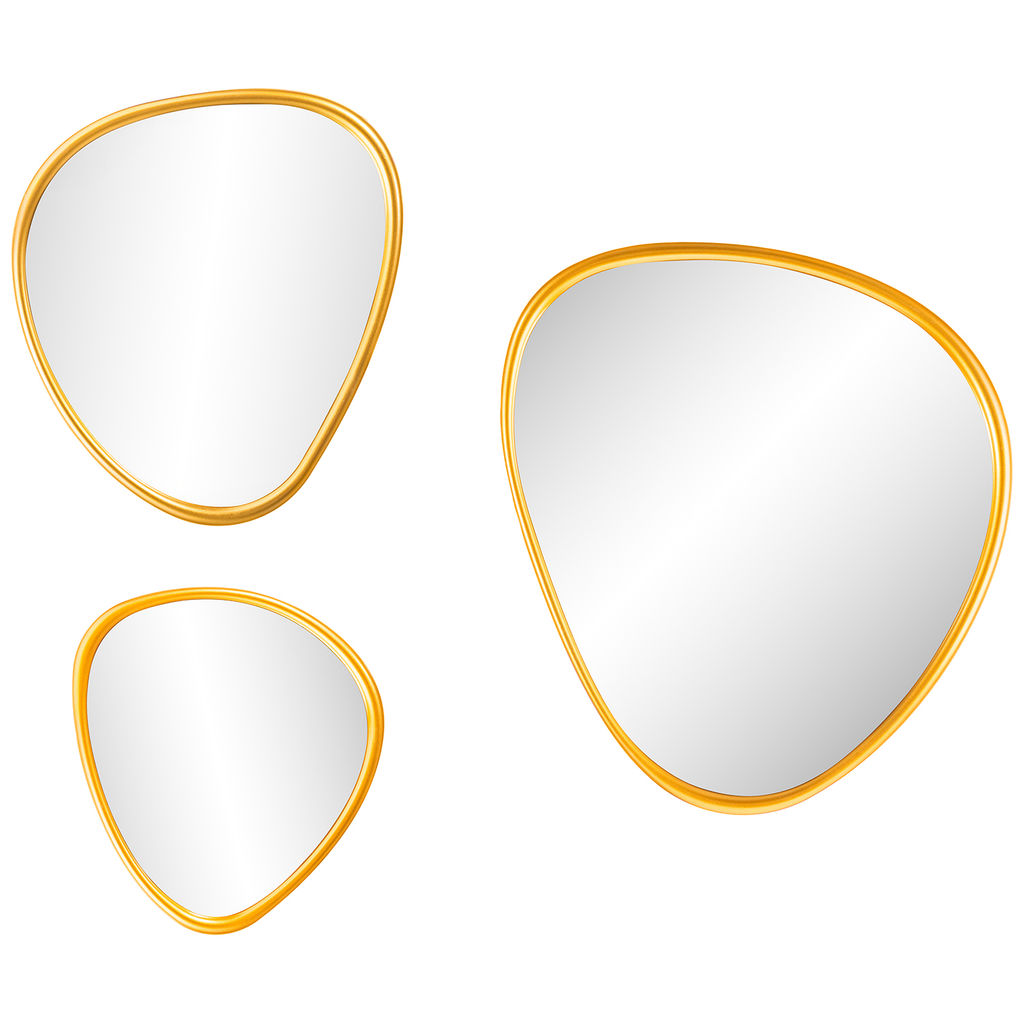 Набор из 3-х интерьерных зеркал 30,5*26*2 см, 23,5*20*2 см, 18,5*16*2 см с подвесом, пластик