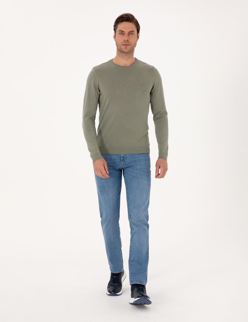 Ada _ay_ Slim Fit Bisiklet Yaka Basic Triko Kazak