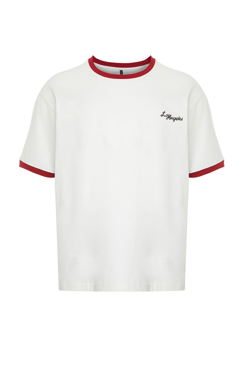 Ekru Oversize/Genis Kesim Bask?l? Renk Bloklu %100 Pamuklu T-Shirt TMNSS24TS00103