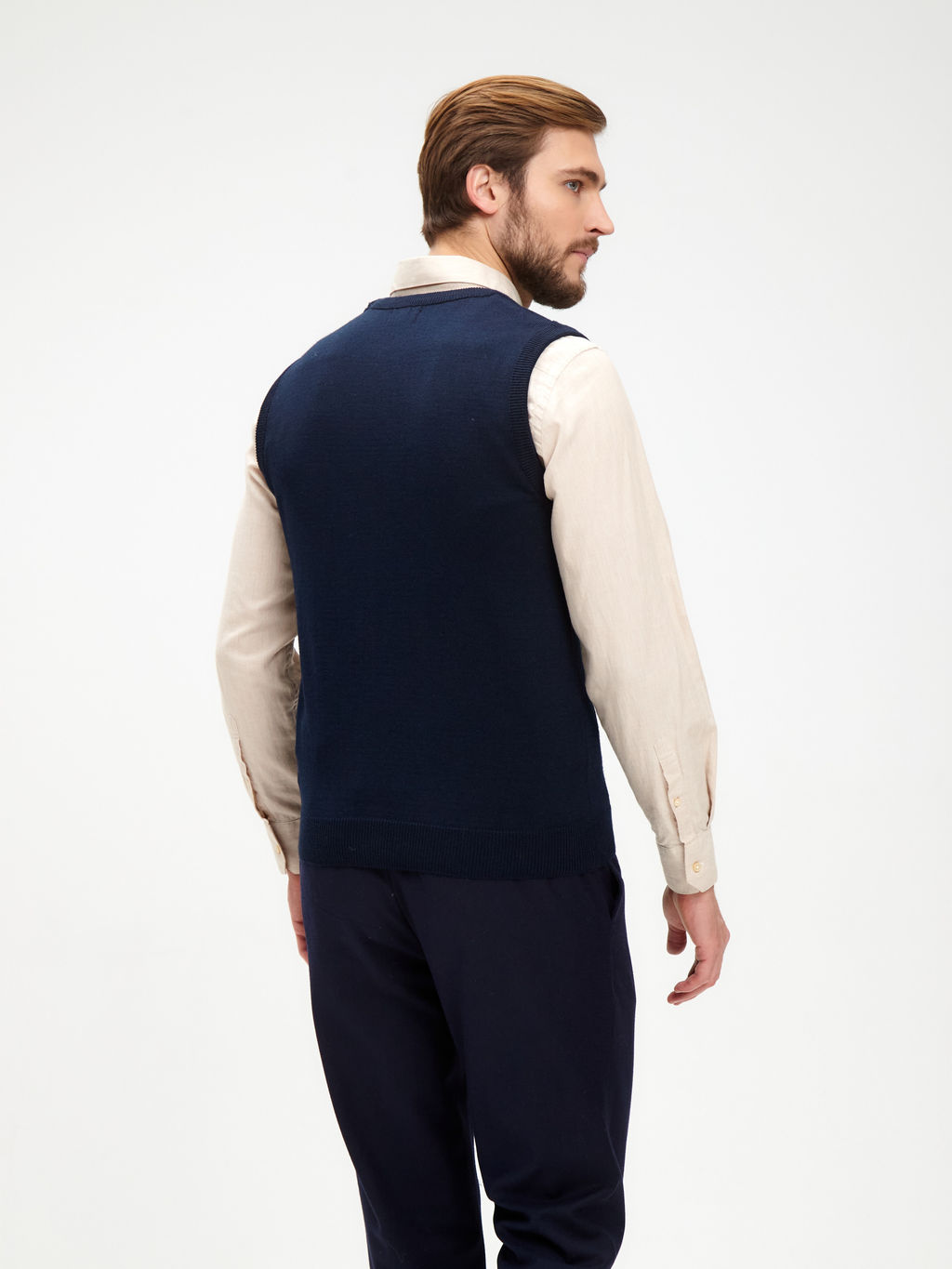 Жилет мужской на пуговицах CASINO c126-т.синий - Greg фото 4